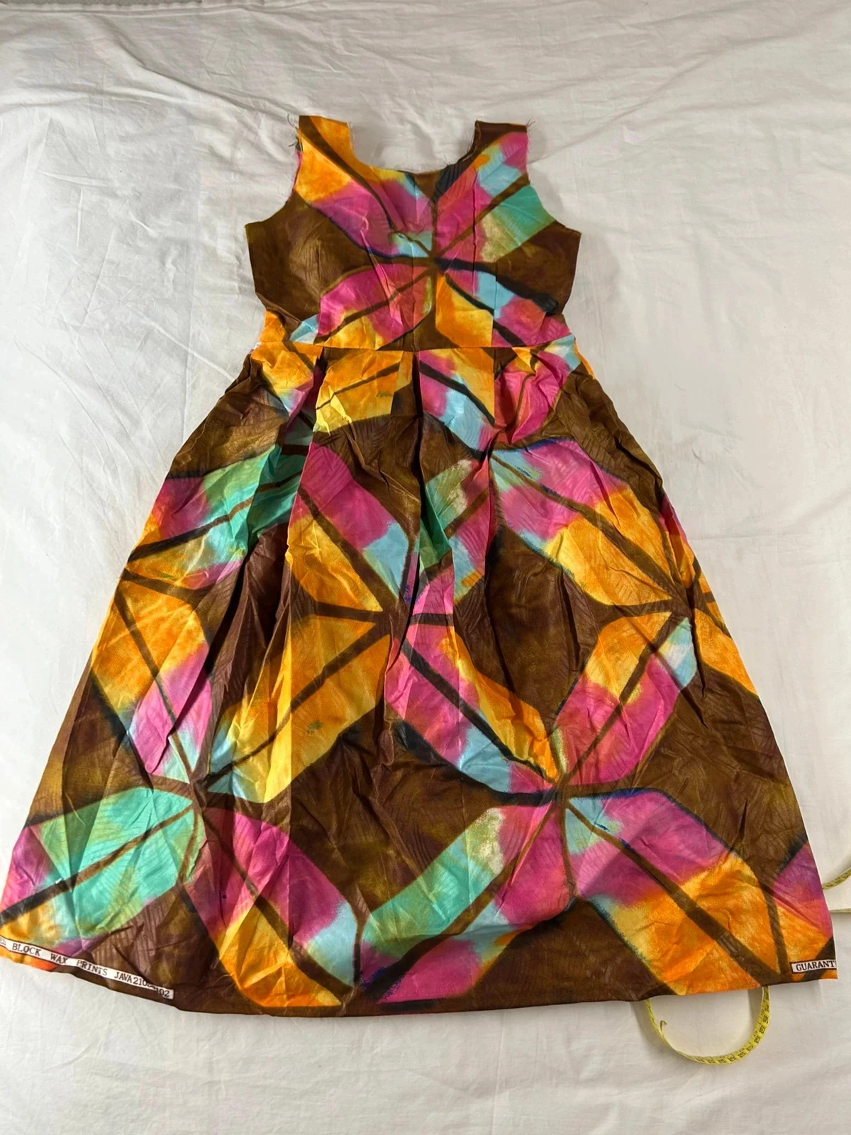 Handmade multicolored vintage patterned dress – photo 2